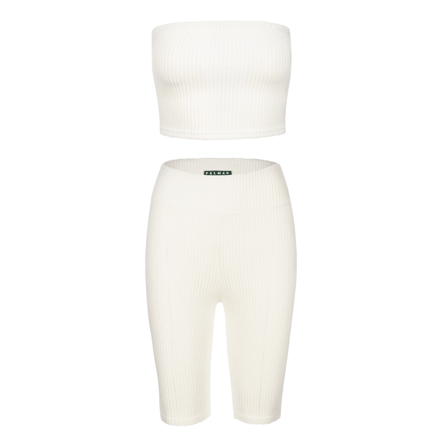 Ribbed biker shorts - palmar