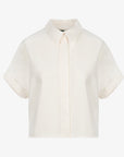Krótka, rozpinana, kremowa koszula Panama z modalu. Extra soft, buttoned shirt from modal.